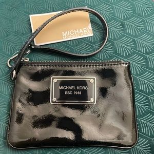 Jet Set Enamel Wristlet